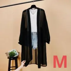 新品⭐︎レディース カーディガン ロング丈 ブラック M