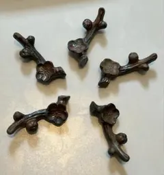 備前焼 作家もの 陶吉 箸置き 5個セット 梅の枝モチーフ　正月 祝い 茶道のサムネイル