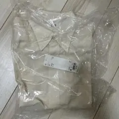 UNIQLO ワイドフィットシャツ 長袖 ナチュラル Mサイズのサムネイル