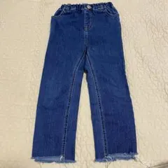 デニムパンツ ウエストゴム リボン付き