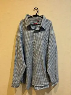 IZOD 古着シャツ　青　チェック　長袖シャツ