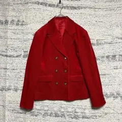 イーストボーイ　ダブルブレストコーデュロイジャケット　赤　差し色　レトロ　上着