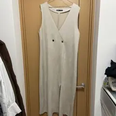 ZARA ノースリーブ ロングワンピース ベージュ