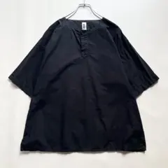 『MHL.』エムエイチエル／ヘンリーネック／プルオーバーシャツ／M／黒のサムネイル
