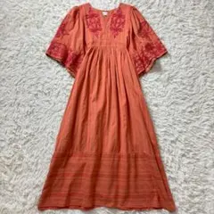 美品✨サラマリカ カフタンロングワンピース エンブロイダリー エスニック F 新品 ZARA 定価8,590円 エンブロイダリー 刺繍 カフタン