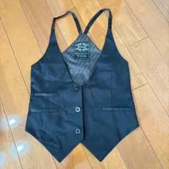 ブラック フォーマルベスト Vネック