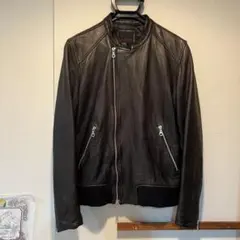 新品同様品 アルマーニ コレツィオーニ ラムスキン ライダース