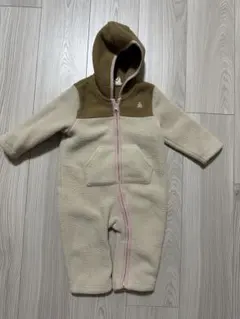 【GAP】ボアパーカーロンパース 6-12m ベージュ/ブラウン