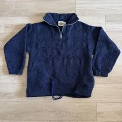 90s EARTH RAGZ ネイビー ハーフジップ L メキシカン