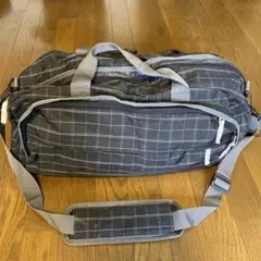 イーストボーイ　ボストンバッグ 黒とグレー チェック柄　中古品
