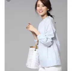 UNTITLED コットン100％ 鳥刺繍デザイン 長袖チュニック 長袖ブラウス