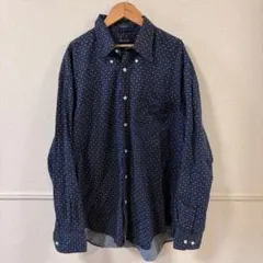 NAUTICA 長袖シャツ ボタンダウン 総柄 ネイビー Lのサムネイル