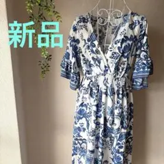 新品Rusttydustty カシュクール　フリル　Aライン ティアード　マキシ