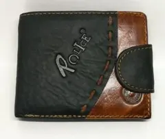 黒① メンズ財布　本牛革　二つ折り財布　ソックス　釣具　鯖缶