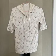 フード付き半袖パーカー M