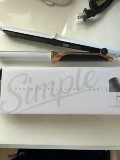 Simple ヘアアイロン ホワイト・ゴールド