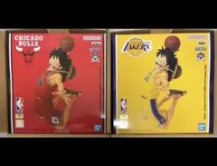 ワンピース × NBA ルフィ フィギュア ブルズ レイカーズ 2種セット