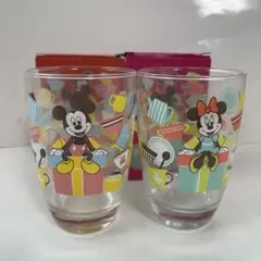 ディズニーキャラクターグラス　ミッキーマウス　ミニーマウス　2個　ペア