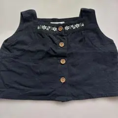 pairmanon 花柄刺繍 タンクトップ ブラック 100のサムネイル