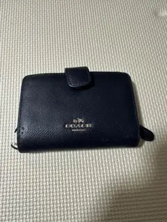 【値下げ】 COACH 二つ折り財布 ネイビー