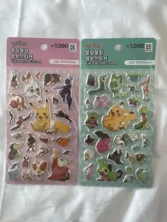韓国ダイソー限定ポケモン シール 2セット 100×165mm