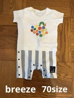 【70size】breeze はらぺこあおむし　ロンパース