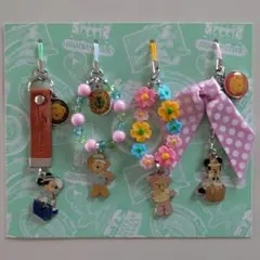 ダッフィーシェリーメイ ミキミニ ストラップ４本セット