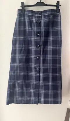 ジーユー ロング　ナロースカート　チェック　夏　ゆったりサイズ　涼しい