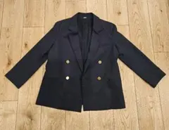 ミラオーウェン 金ボタン ダブルブレスト テーラードジャケット 紺ブレ