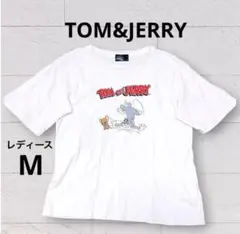 トムとジェリー Tシャツ M アイボリー アニメ キャラクター 古着 半袖のサムネイル