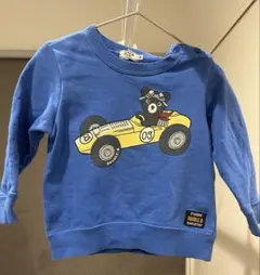 DOUBLE.B レースカー トレーナー　車　90 ミキハウス　ブルー