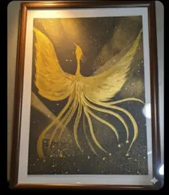 宮越鳳鳴 朱雀に牡丹 金箔アート 絵画 日本画 古美術 - メルカリ