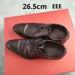 ビジネスシューズ ブラック 26.5 EEE 黒レザー レースアップ