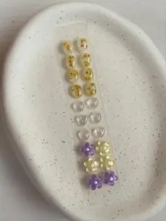 春に可愛いお花/押し花/ハート/耳ツボジュエリー計20粒セット