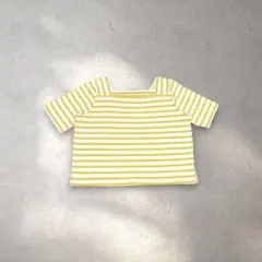 美品✨プリーツプリーズ ボーダーカットソー グリーン×白 メッシュ 3