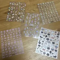 ネイルシールセット 5シート カラフル