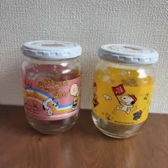 スヌーピー キューピーマヨネーズガラス空き瓶 2個セット