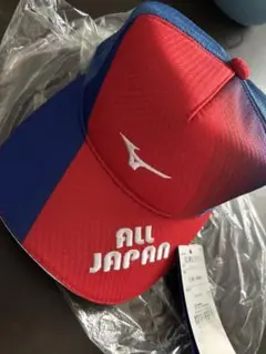 Mizuno ALL JAPAN キャップ レッド/ブルー