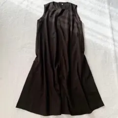 無印良品 フレアジャンパースカート ウール混 ノースリーブ XL ゆったりサイズ