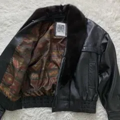 VIA NUOVA レザージャケット 38 ラムナッパレザー ミンク ブラック