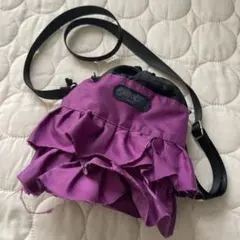 OUTDOOR フリル付きショルダーバッグ ブラック