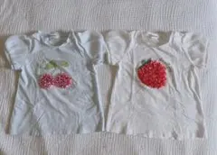 * 断捨離* SLAP SLIP チェリー、いちご 半袖Tシャツ2枚 110cm