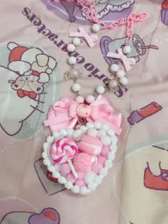 ロリータハンドメイドネックレス 女児ネックレス ピンク キャンディ 原宿系