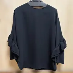 FREY フレイ ウォッシャブルオーバルブラウス ブラック 24SS 美品 
