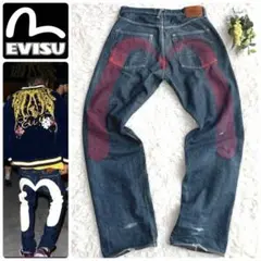 超希少！ YAMANE EVISU 35×33 エヴィス カモメ 黒 EVISU 希少 黒カモメ エビスジーンズ 日本製 サイズ33 - メルカリ