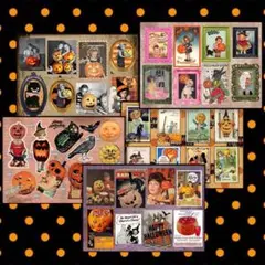 コラージュ素材　ハロウィン　オリジナル　ジャンクジャーナル素材
