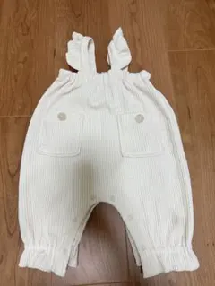 【美品】80cmフリル付きロンパース クリーム色のサムネイル