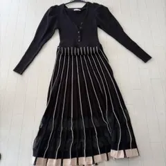 eimyストライプ柄ニットワンピース