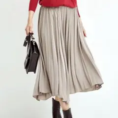 23区☆ サテンプリーツ スカート /ベージュ・38