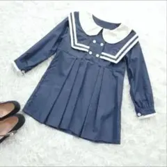 ネイビー セーラー襟 ワンピース